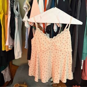 Floral Lace Trim Women’s Top